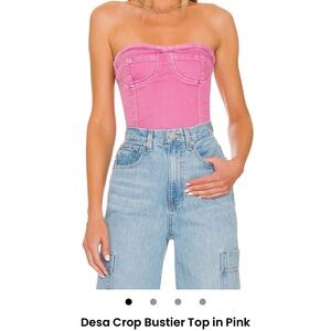 Superdown Pink Strapless Bustier